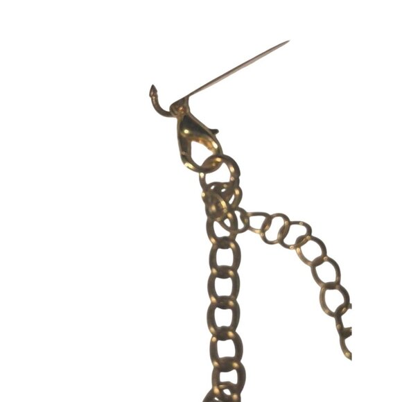 Bohemian Bib Necklace & Earrings Set Gold Chain Blue Printed Resin Alloy - Picture 5 of 6